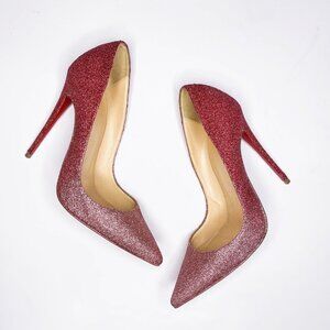 Louboutin So Kate Rose Gold Glitter Pumps